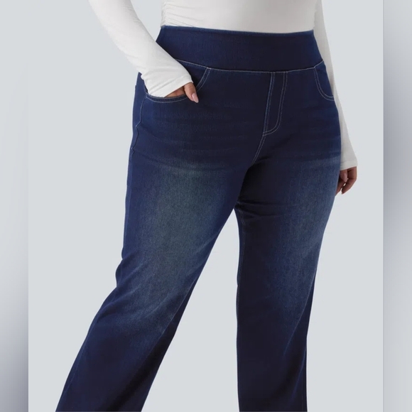 Halara Flex™ High Waisted Pockets Washed Casual Bootcut Plus Size - Picture 6 of 9